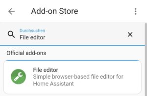 File Editor im Home Assistant Add-On Store