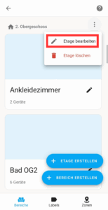 Etage Einstellung in Home Assistant