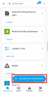 Integration hinzufügen in Home Assistant
