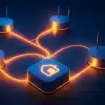 Thread-Netzwerk richtig aufbauen: Routing & Mesh verstehen Thread Mesh-Netzwerk mit Routern, Border Router und automatischer Routenführung (KI-generiertes Bild)