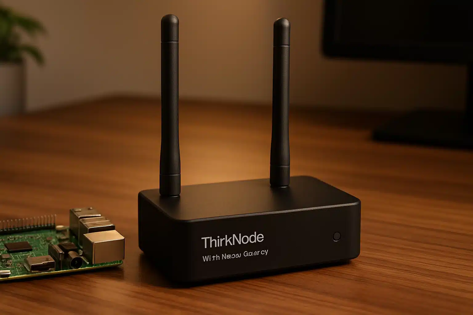 ThinkNode G4 Wi-Fi HaLow Gateway mit dualen Antennen für 1 km Reichweite (KI-generiertes Bild)